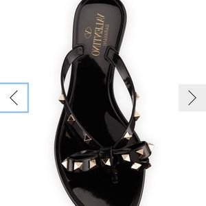 Black Valentino Rockstud Bow Sandals